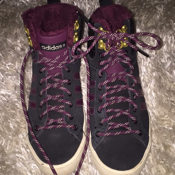 adidas high tops with fur lining